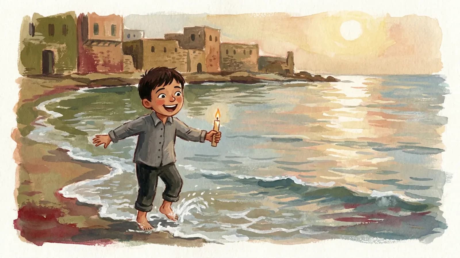 زكريا يجد نفسه على شاطئ يافا والموج يلامس قدميه